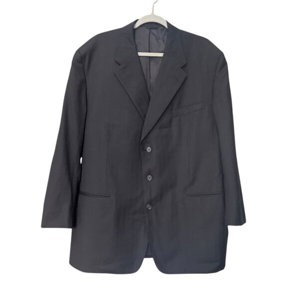 David G. Cotugno Other - Size XXL David G. Cotugno Mens 2 Button Silk Wool Blazer Jacket Black Stripes